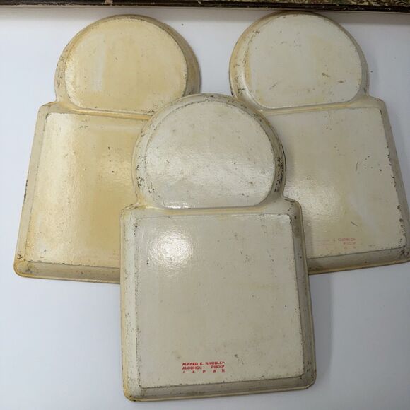 4 Vintage Knobler Plates Serving Tray Set Parisian Parrot Asian Hummingbird Chic - Picture 5 of 10